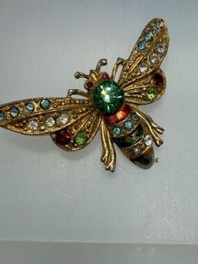 Vintage Colorful Bee Brooch